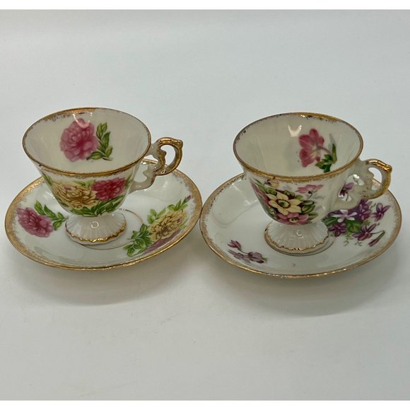 Norleans Other - Norleans April Sweet Pea Cup and Saucer Aurora Borealis Lusterware Gold Rimmed